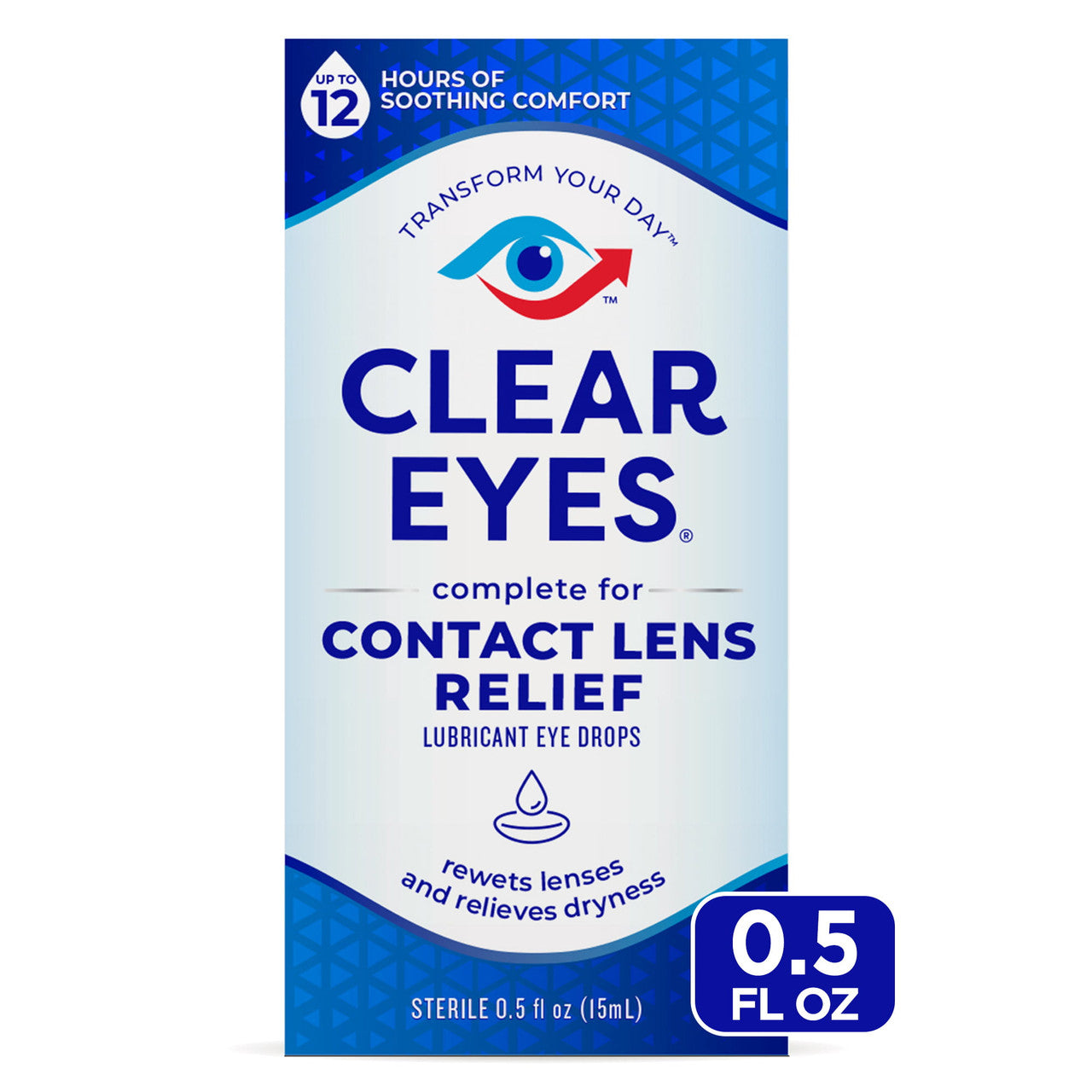 Clear Eyes Clear Contact Lens Relief Eye Drops - 0.5 Oz